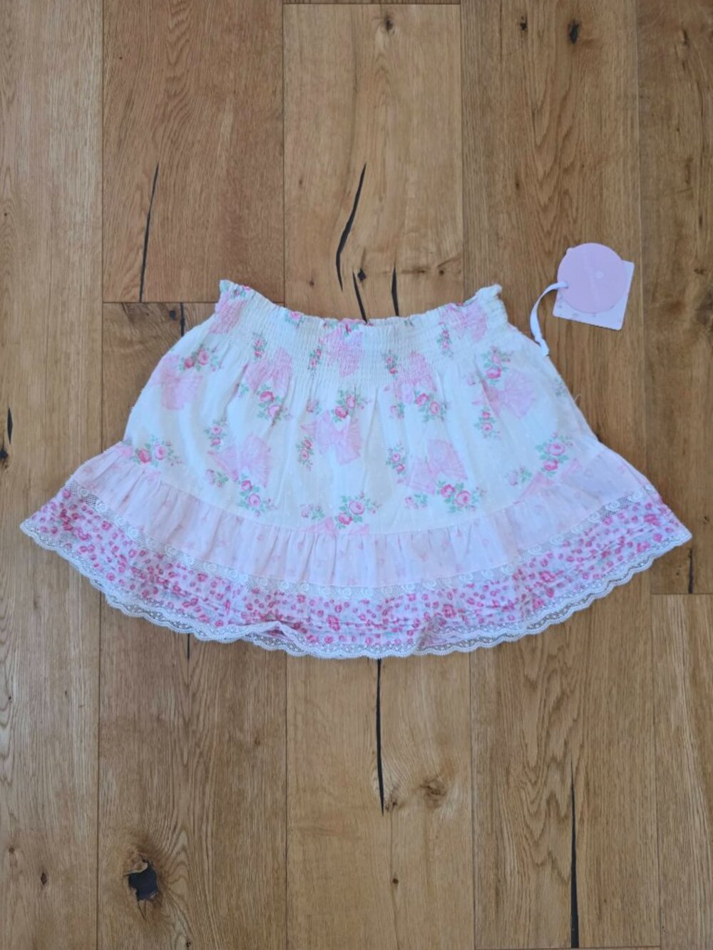 LoveShackFancy x Target Rose Pink 16 Girls' skirt Clara Blooming Bows Tiered